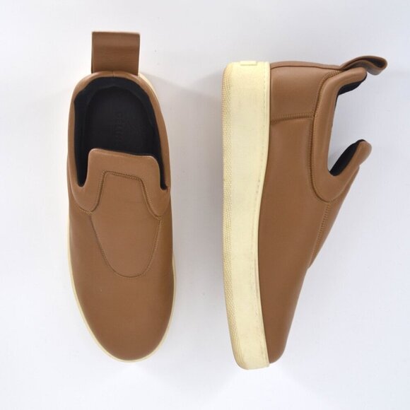 Celine Pull On Leather Slip On Sneakers Tan Brown Women's 41 US 11.5 - Picture 2 of 11